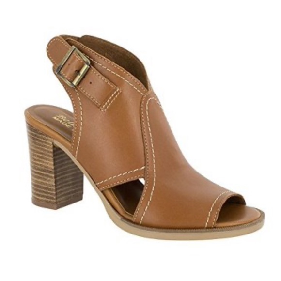 Whiskey Leather Block Heel Slingback Sandal NEW - Picture 8 of 8